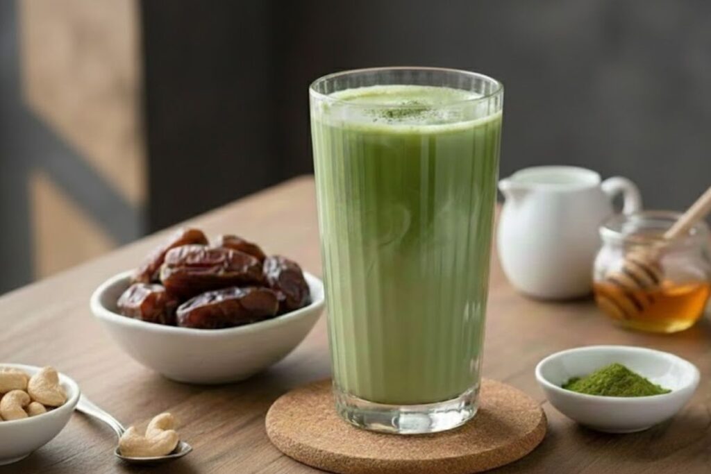Matcha su anakardžiais ir datulėmis – kreminė energijos bomba
